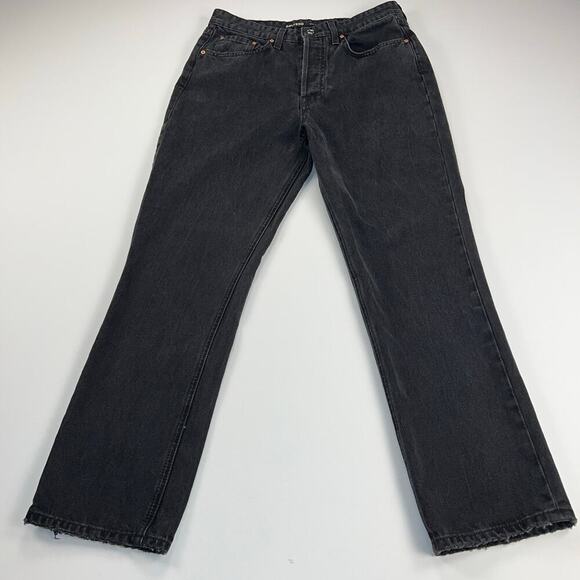 Revolve GRLFRND The Karolina High Rise Straight Crop Jean Washed Black Size 28 - Picture 3 of 15